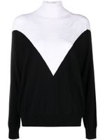 Emporio Armani pull bicolore en maille - Noir