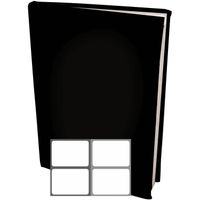 Rekbare Boekenkaften A4 - Zwart - 6 stuks inclusief grijze textiel labels - thumbnail