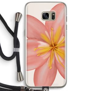 Pink Ellila Flower: Samsung Galaxy S7 Edge Transparant Hoesje met koord