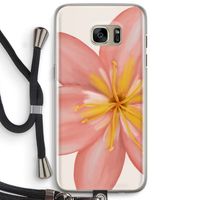 Pink Ellila Flower: Samsung Galaxy S7 Edge Transparant Hoesje met koord