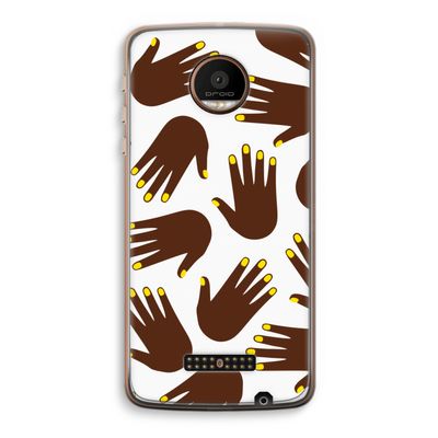 Hands dark: Motorola Moto Z Force Transparant Hoesje