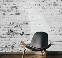 Fotobehang oude stenen muur Versleten witte bakstenen textuur