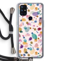 Terrazzo Memphis Pink: OnePlus Nord N10 5G Transparant Hoesje met koord