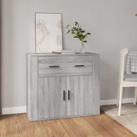 Dressoir 80x33x70 cm bewerkt hout grijs sonoma eikenkleurig