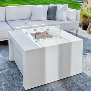 Easy Fires: Vuurtafel Sky Vierkant Aluminium - Wit