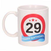 Verjaardag 29 jaar verkeersbord mok / beker   - - thumbnail