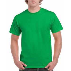 Set van 2x stuks fel groene katoenen shirts voor heren, maat: XL (42/54)