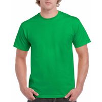 Set van 2x stuks fel groene katoenen shirts voor heren, maat: XL (42/54)