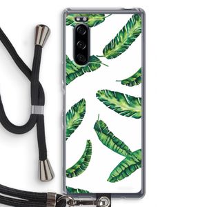 Lange bladeren: Sony Xperia 5 Transparant Hoesje met koord