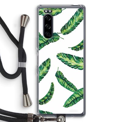 Lange bladeren: Sony Xperia 5 Transparant Hoesje met koord