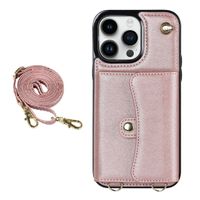 iPhone XS Max hoesje - Backcover - Koord - Pasjeshouder - Portemonnee - Kunstleer - Rose Goud - thumbnail