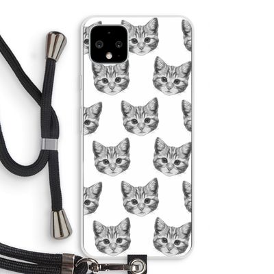 Kitten: Pixel 4 XL Transparant Hoesje met koord