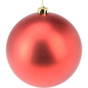 Grote decoratie kerstbal - rood - 18 cm - kunststof - mat - kerstversiering