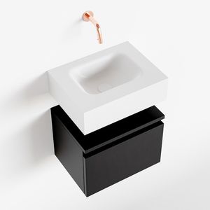 Toiletmeubel Mondiaz Andor | 40 cm | Meubelkleur Urban | Lex vrijhangend wastafel Talc Midden | Zonder kraangat