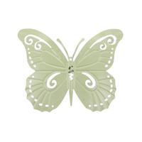 HBX Natural Living Muur Deco Vlinder Madame 36xh28cm Olijfgroen