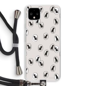 Miauw: Pixel 4 XL Transparant Hoesje met koord
