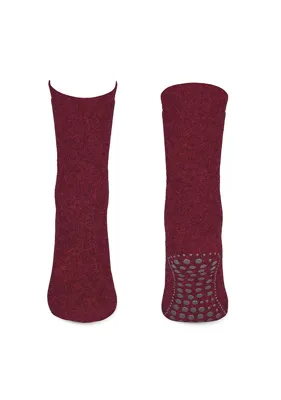 Homepads Antislip sokken 1-paar bordeaux - Katoenen grip huis sokken