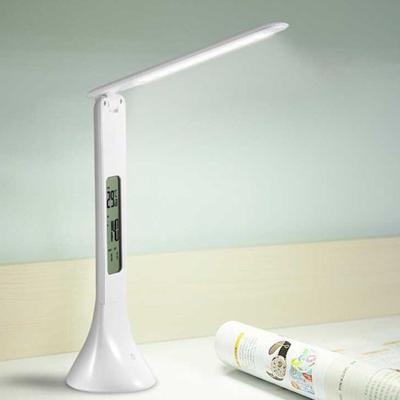 3.5 w opvouwbare dimbare kalender temperatuur alarm klok LED tafel lamp nacht leeslampje (wit)