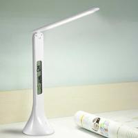 3.5 w opvouwbare dimbare kalender temperatuur alarm klok LED tafel lamp nacht leeslampje (wit)