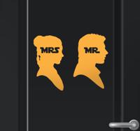 Sticker WC Mr Mrs Star Wars