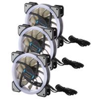 3 stuks CoolerAge DC 12V - 0.25A 2500PRM externe hartslagsturing Computer Cooler koeling Buisventilator met aanpassen LED