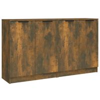 vidaXL Dressoirs 2 st 60x30x70 cm bewerkt hout gerookt eikenkleurig - thumbnail