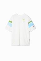 Aquarel palmboom T-shirt - WHITE - L