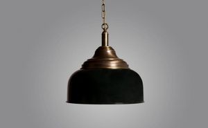 Nostalgische hanglamp antiek brons bordeaux rood 44cm 10054