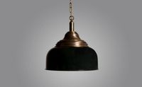 Nostalgische hanglamp antiek brons bordeaux rood 44cm 10054