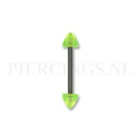 Barbell acryl 1.6 mm spikes geel