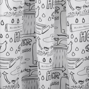 Differnz Bath douchegordijn 100% polyester - verzwaarde onderzoom - 180 x 200 cm - zwart
