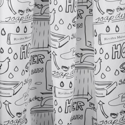 Differnz Bath douchegordijn 100% polyester - verzwaarde onderzoom - 180 x 200 cm - zwart