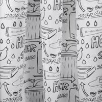 Differnz Bath douchegordijn 100% polyester - verzwaarde onderzoom - 180 x 200 cm - zwart