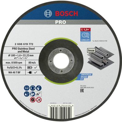 Bosch Accessories Standard for Inox 2608619772 Doorslijpschijf gebogen 180 mm 1 stuk(s) Staal