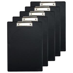 Clipboard/klembord/memobord voor documenten - 10x - zwart - A4 formaat - kunststof