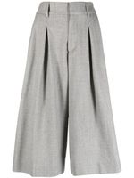 P.A.R.O.S.H. pantalon ample court à détails plissés - Gris