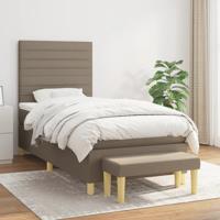 Boxspring met matras stof taupe 90x200 cm