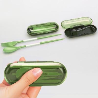2 PC'S Mini outdoor draagbare reizen sets Candy kleur vouwen diner instellen student Kids keuken tool (groen)