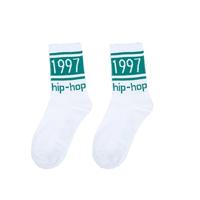 3 paar straat beat retro hip hop eenvoudige buis sokken sport skateboard sokken grootte: One size (wit)