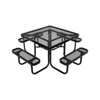 VEVOR Picknicktafel Weerbestendig Terras Eetmeubelen Stalen Tafel Kamperen Vierkant
