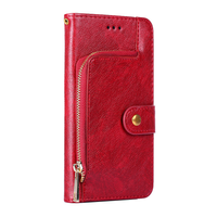 iPhone 15 Pro hoesje - Bookcase - Koord - Pasjeshouder - Portemonnee - Rits - Kunstleer - Rood - thumbnail