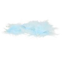 Santex Hobby knutsel veren - 20x - lichtblauw - 7 cm - sierveren - decoratie - Hobbydecoratieobject - thumbnail