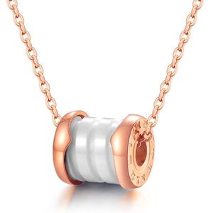 Cilla Jewels ketting Rosegoud Wit Roman Pendant