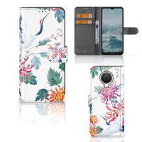 Nokia G10 | G20 Telefoonhoesje met Pasjes Bird Flowers
