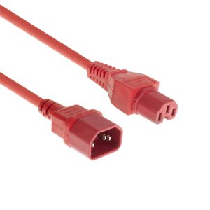 ACT AK5308 Netsnoer Stroomkabel C14 - C15 | Rood | 2 meter