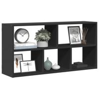 Wandschap 100x25x50 cm bewerkt hout zwart