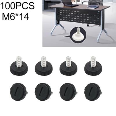 100 STKS verstelbare voetpad meubilair schroef ondersteuning stub M6x14