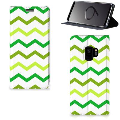 Samsung Galaxy S9 | Hoesje met Magneet | Zigzag Groen