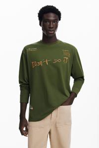 Langarmshirt met boodschap - GREEN - L