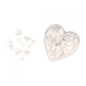200x Luxe satijnen strooihartjes - wit - bruiloft versiering - 13 a 20 mm groot - polyester